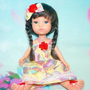 Baby Doll Hair Color Brunette with Braids Vinyl Re
